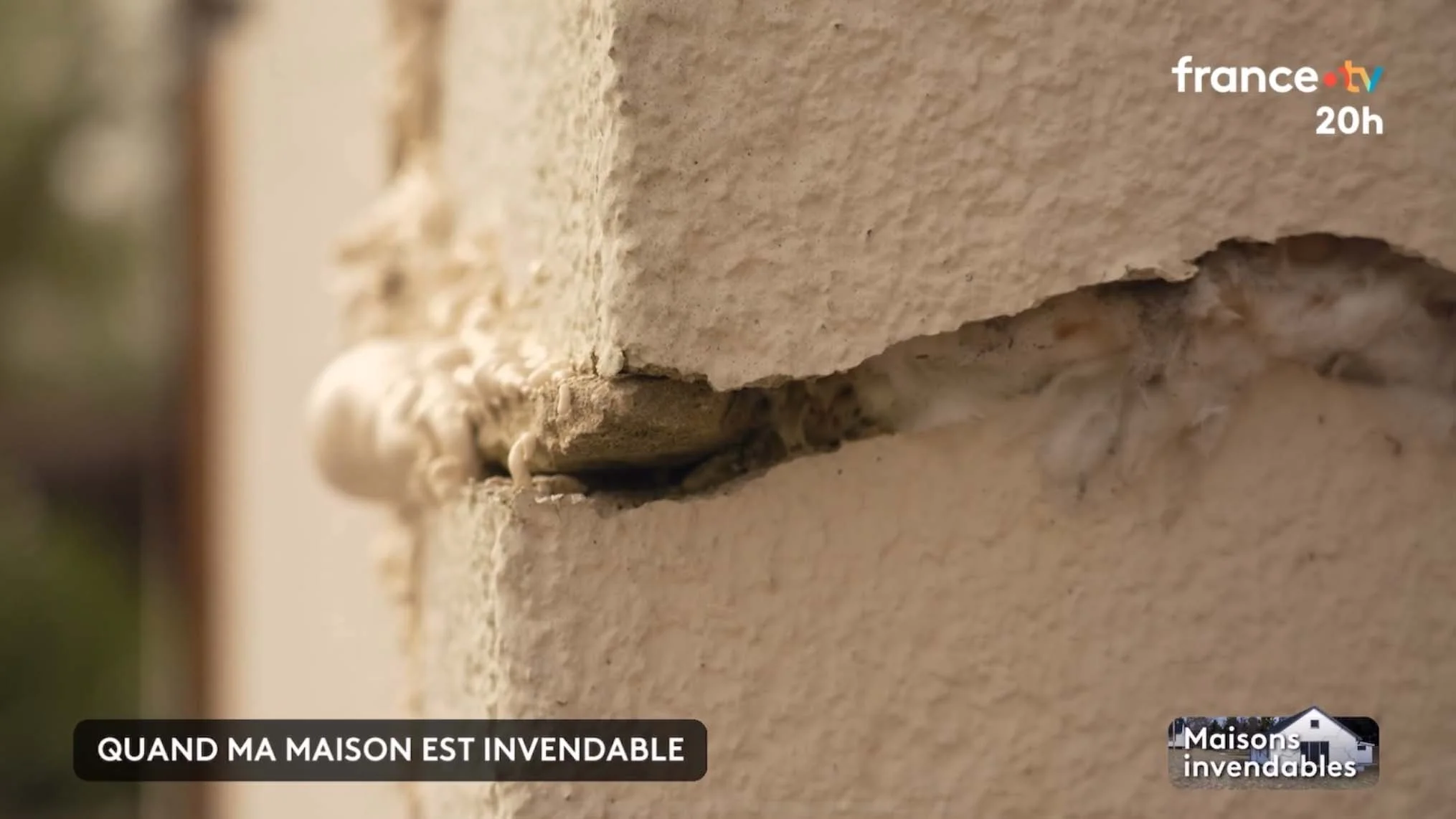 Lézarde profonde en coin de mur — signe caractéristique des mouvements de sol argileux