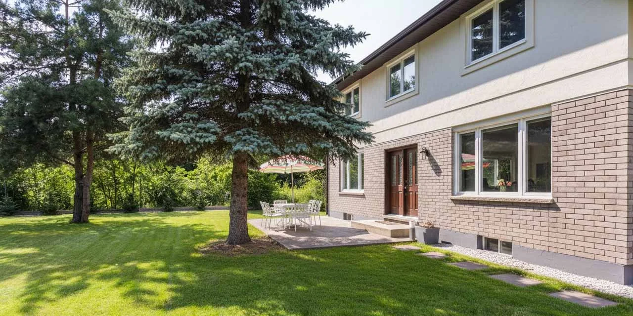 Maison en zone argileuse avec végétation — facteur d'aggravation du RGA